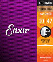 Cargar imagen en el visor de la galería, Elixir Strings Nanoweb Phosphor Bronze Acoustic Guitar Strings
