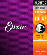 Cargar imagen en el visor de la galería, Elixir Strings Nanoweb 80/20 Bronze Acoustic Guitar
