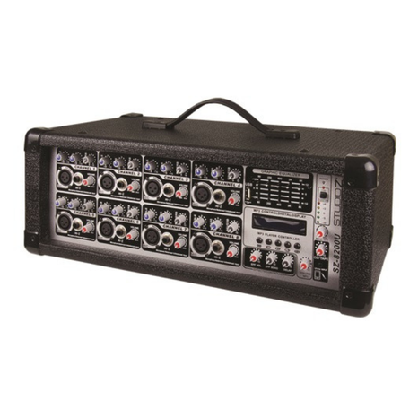 Studio Z 8 Channel Powered Mixer w/ Bluetooth
